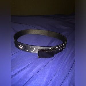 Buckle Down Kanji Black Web Belt